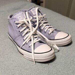 Converse High-Top Sneakers in Lavender Canvas
